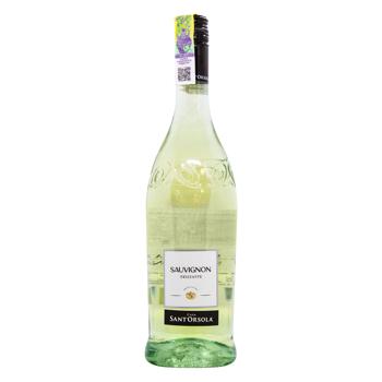 Вино напівігристе Sant'Orsola Sauvignon Frizzante сухе біле 11,5% 0,75л - купити, ціни на AlcoHub - фото 1