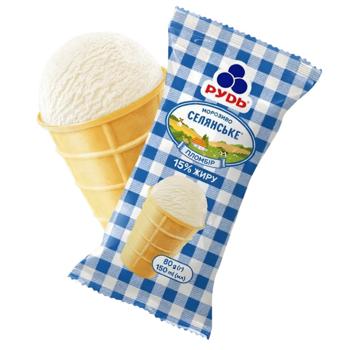 Морозиво Рудь Селянське 80г - купити, ціни на КОСМОС - фото 1