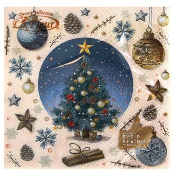 Салфетка столовая La Fleur Рождественские реликвии 2-слойные 33*33см 16шт - купить, цены на МегаМаркет - фото 1