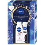 Nivea Caring Moment Repair&Care Body Lotion 250ml + Aerosol Deodorant Black&White Invisible 150ml Gift Set