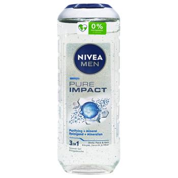 Nivea Men Pure Impact 3in1 Shower Gel 500ml
