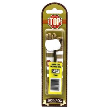 TOP Round Beige Shoe Laces 2 Pairs 50cm - buy, prices for MegaMarket - photo 1