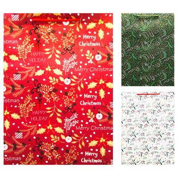 Leaves Gift Bag 250x85x345mm in assortment