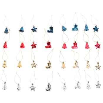 Прикраса для ялинки Actuel зірка/чобіток/дзвіночок/ялинка 4см в асортименті