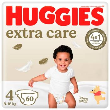 Huggies Extra Care Diapers 4 8-16kg 60pcs - buy, prices for MegaMarket - photo 1