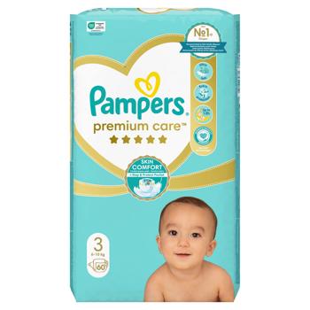 Подгузники Pampers Premium Care Midi 3 6-10кг 60шт - купить, цены на Восторг - фото 3