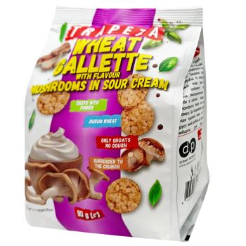 Хлібці Trapeza пшеничні зі смаком гриби в сметані 90г - купити, ціни на КОСМОС - фото 1