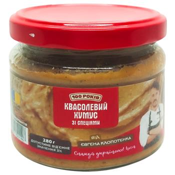 Хумус квасолевий 100 Років з копченою цибулею 280г - купити, ціни на Cупермаркет "Харків" - фото 1