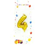 Number 4 Gold Cake Candle