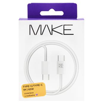 бель Make Type-C/Type-C 65W 1м белый - купить, цены на - фото 2