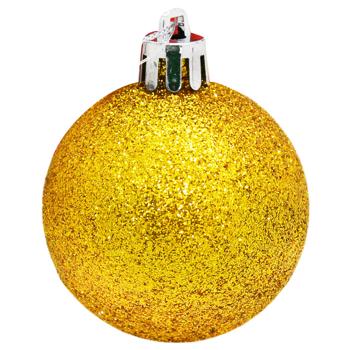 Куля ялинкова Безант глітер золото 5см - купити, ціни на Auchan - фото 1