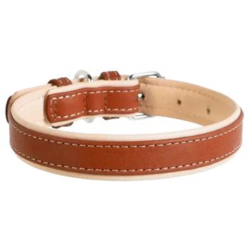 Нашийник для собак Collar Soft шкіряний 30-39см/20мм коричневий - купити, ціни на - фото 3