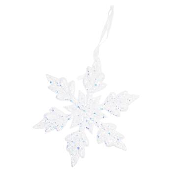 Підвіска ялинкова Сніжинка 10,5 см гліттер арт. WH41163 9245 И938 - купити, ціни на Таврія В - фото 1