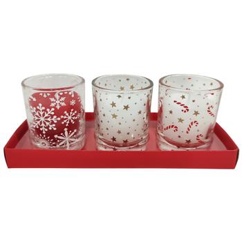 Actuel Set of Candles in Glass 3pcs - buy, prices for Auchan - photo 1