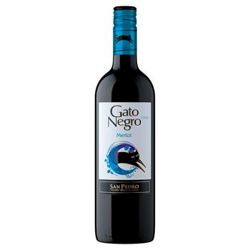 Вино Gato Negro Merlot красное сухое 13% 0,75л - купить, цены на MasterZoo - фото 1