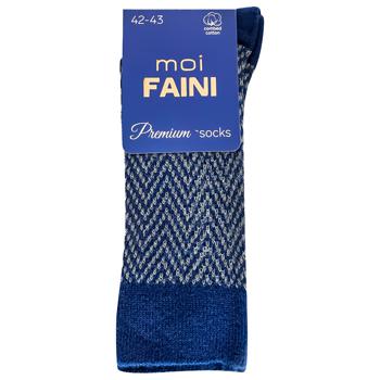 Moi Faini Herringbone Men's Blue-gray Socks Size 42-43 - buy, prices for - photo 1