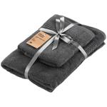 Ardesto Lotus Set of Graphite Terry Towels 2pcs