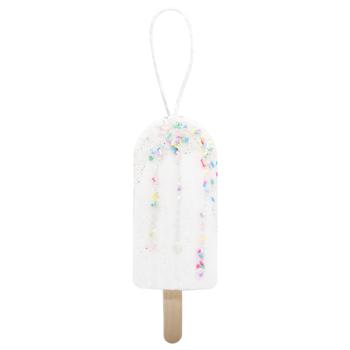 Прикраса Морозиво біле з бісерною стрічкою 16см