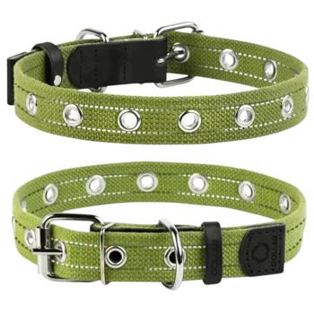 Collar Canvas Dimensionless Dog Collar 41cm/20mm Green