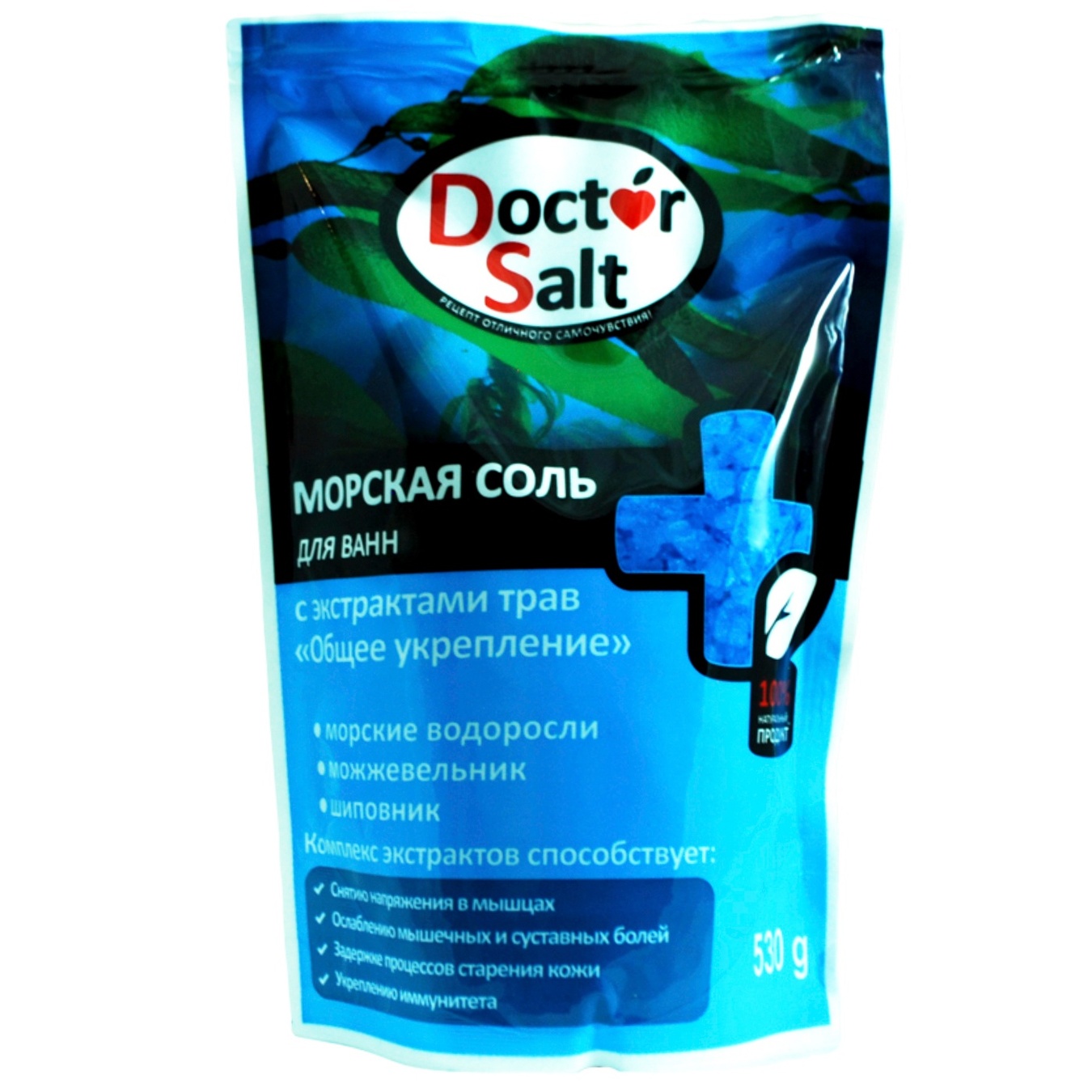 

Морськая соль для ванн Doctor Salt Общее укрепление дой-пак 530г
