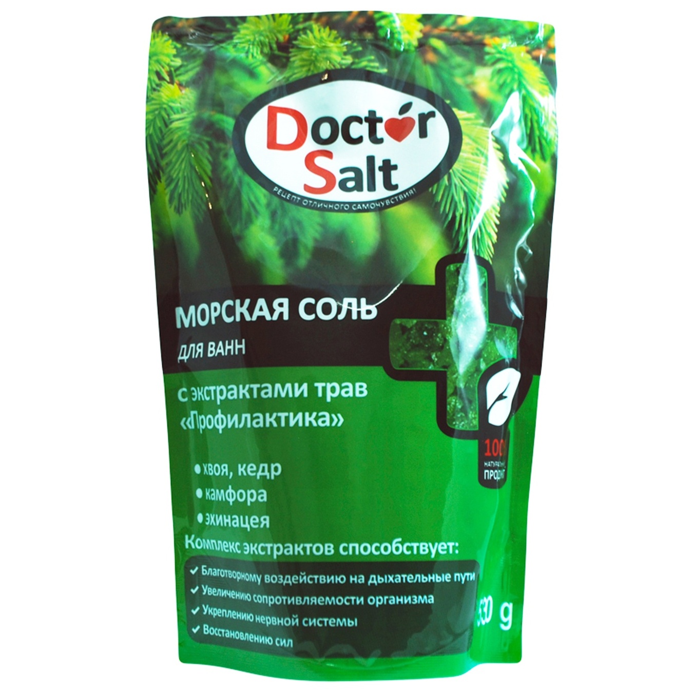 

Морськая соль для ванн Doctor Salt Профилактика дой-пак 530г