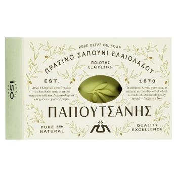 Мило Papoutsanis тверде натуральне діхтярне Olive Oil 125г - купить, цены на Grono - фото 1