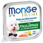 Корм вологий Monge Fresh з куркою та овочами для собак всіх порід 100г