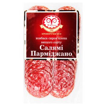 Колбаса Фарро Салями Пармиджано нарезанная сыровяленая высший сорт 80г