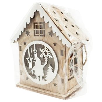 Wooden Pendant House with Light 7*4.5*9cm