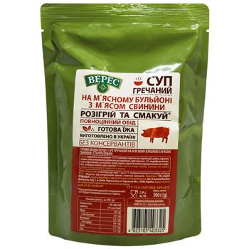Суп Верес гречневый с мясом свинины 500г