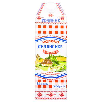 Selyanske Rodynne Ultrapasteurized Milk 3.2% 1.5kg - buy, prices for EKO Market - photo 2