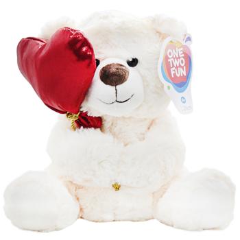 Ведмедик One Two Fun Валентина з кулькою 25см - купити, ціни на Auchan - фото 2