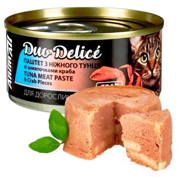 Вологий корм для котів AnimAll Duo Delice Adult 80 г - тунець та краб - купити, ціни на MasterZoo - фото 1