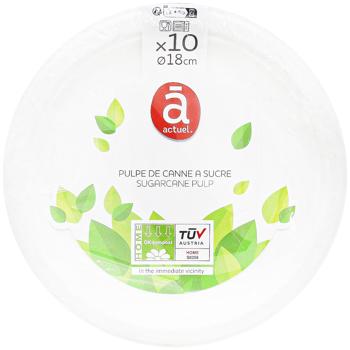 Actuel Plate Dessert Disposable 18cm 10pcs - buy, prices for Auchan - photo 1