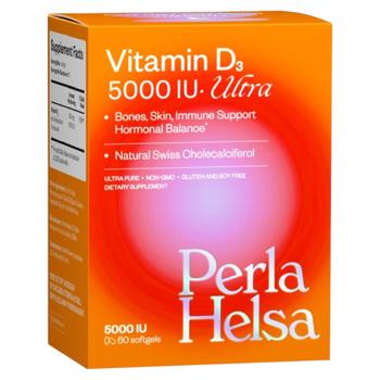 Дієтична добавка PERLA HELSA Вітамін D3 125мкг 5000 МО + К2 75мкг - купить, цены на Grono - фото 1