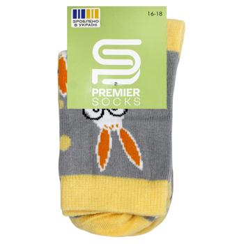 Набір шкарпеток дитячих Premier Socks Зайці р.16-18 сірий 2 пари