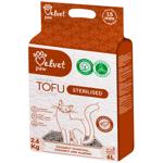 Velvet Paw TOFU Sterilised наповнювач для котячого туалету 6 л - кокос та мигдаль