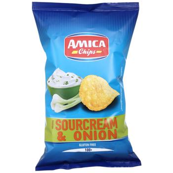 Чипси ТМ AMICA сметана та цибуля 100 г - купить, цены на Эпицентр FOOD - фото 1