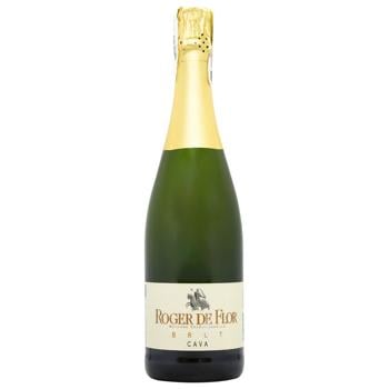 Вино игристое Roger de Flor Cava белое брют 11,5% 0,75л - купить, цены на AlcoHub - фото 1