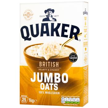 Пластівці вівсяні Quaker Original Jumbo цільнозернові 1кг - купити, ціни на METRO - фото 1