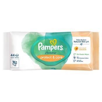 Серветки вологі Pampers Harmonie Захист та догляд дитячі 44шт - купити, ціни на МегаМаркет - фото 3