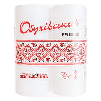 Obuhivskyi 2-layer White Paper Towels 2pcs - buy, prices for Supermarket "Kharkiv" - photo 1