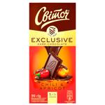 Шоколад чорний СВІТОЧ® Exclusive з перцем чилі та абрикосом 51% 90г