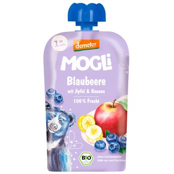 Mogli Organic Fruit Puree with Blueberries, Raspberries, Apple and Banana 100g - buy, prices for WINETIME - photo 1