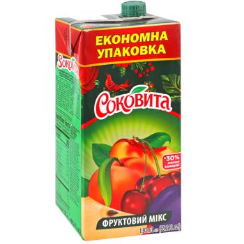 Напій соковий Соковита фруктовий мікс освітлений пастеризований 1.93л - купити, ціни на Auchan - фото 2