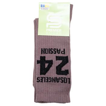 Носки Premier Socks подростковые высокие Рубчик 24 р.22-24 коричневый - купить, цены на ЕКО Маркет - фото 1