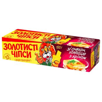 Zhayvir Zolotysti Potato Chips with Horseradish Aspic Flavor 100g - buy, prices for ULTRAMARKET - photo 1