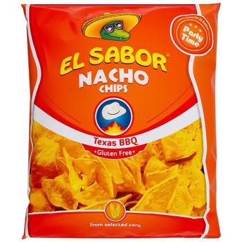 El Sabor Nacho Chips with Barbecue Flavor 225g