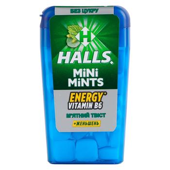 Цукерки Halls Mini Mints з вітаміном В6 та екстрактом женьшеня зі смаком м'яти 12,5г - купити, ціни на МегаМаркет - фото 1