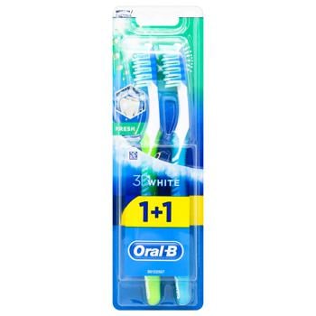 Зубная щетка Oral-B 3D White Fresh Medium 2шт - купить, цены на МегаМаркет - фото 3